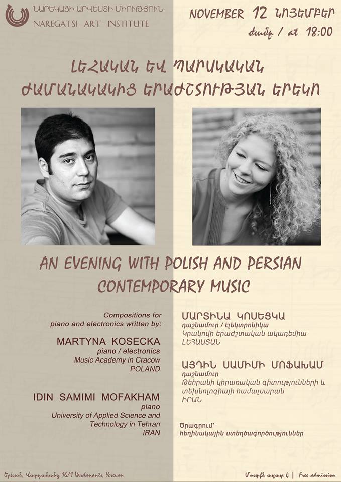 An Evening of Polish and Persian contemporary music at Yerevan, Armenia